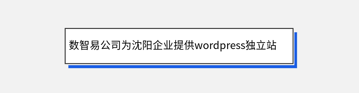 数智易公司为沈阳企业提供wordpress独立站建站和推广服务简介