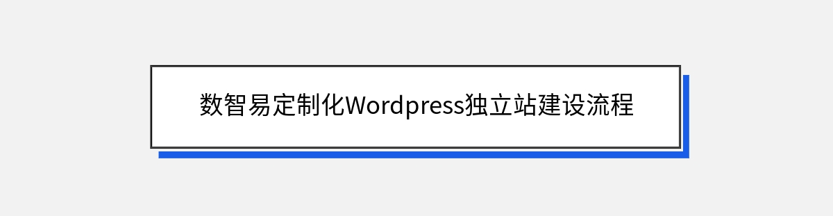 数智易定制化Wordpress独立站建设流程