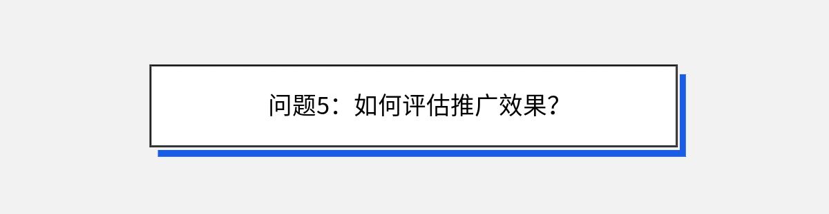 问题5：如何评估推广效果？