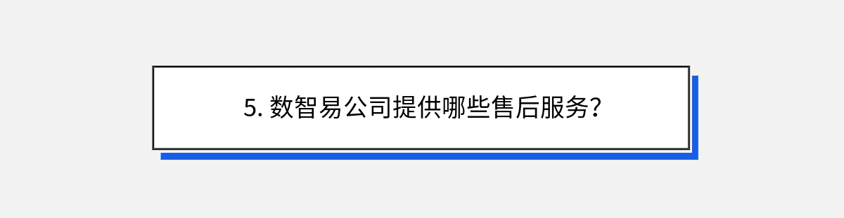 5. 数智易公司提供哪些售后服务？