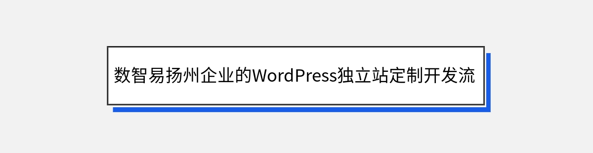 数智易扬州企业的WordPress独立站定制开发流程