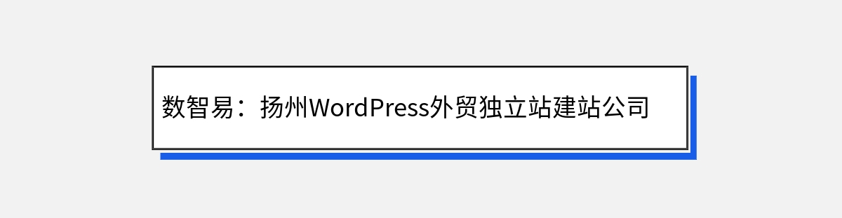 数智易：扬州WordPress外贸独立站建站公司的引领者