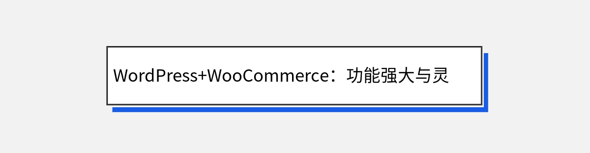 WordPress+WooCommerce：功能强大与灵活性兼具