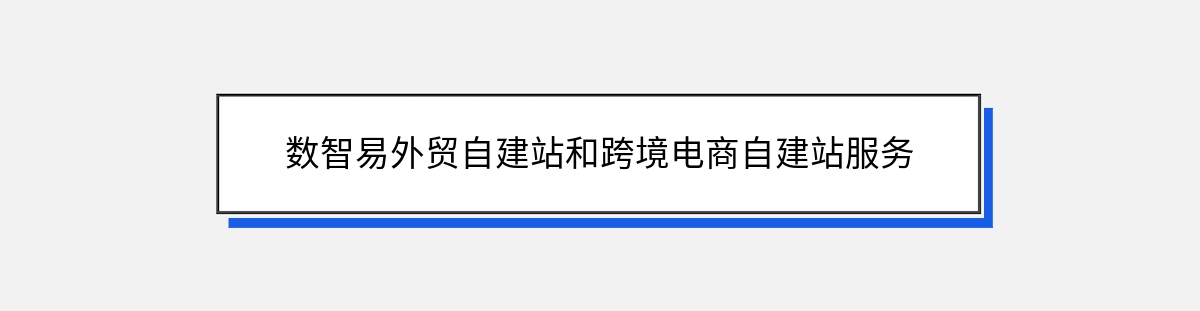 数智易外贸自建站和跨境电商自建站服务