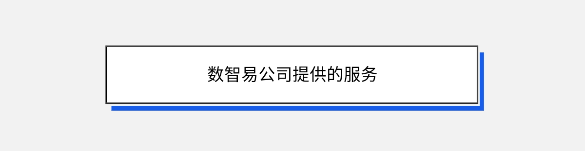 数智易公司提供的服务