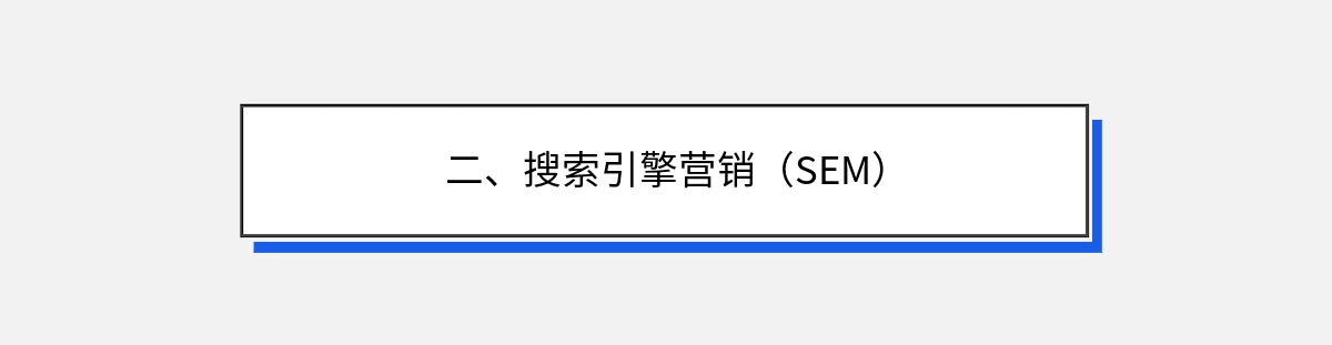 二、搜索引擎营销（SEM）