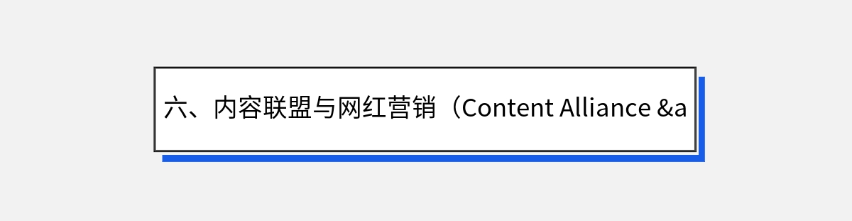 六、内容联盟与网红营销（Content Alliance & Influencer Marketing）