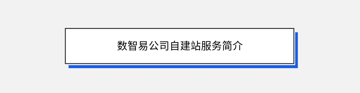 数智易公司自建站服务简介