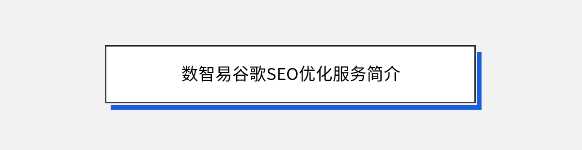 数智易谷歌SEO优化服务简介