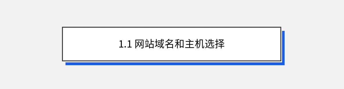 1.1 网站域名和主机选择