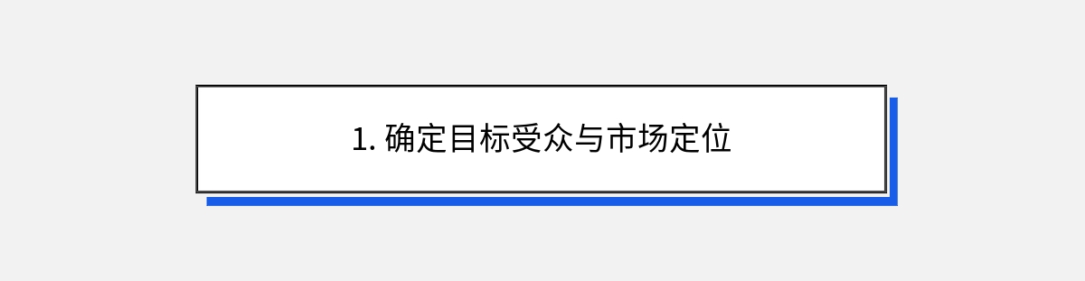 1. 确定目标受众与市场定位