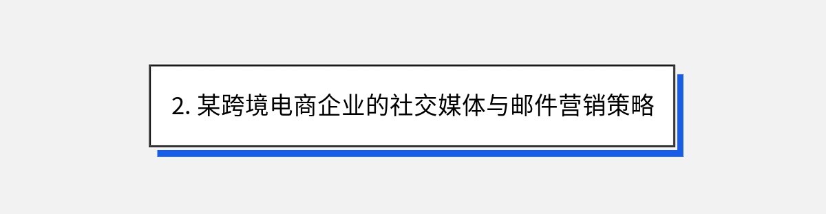 2. 某跨境电商企业的社交媒体与邮件营销策略