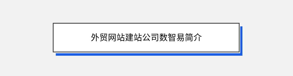 外贸网站建站公司数智易简介