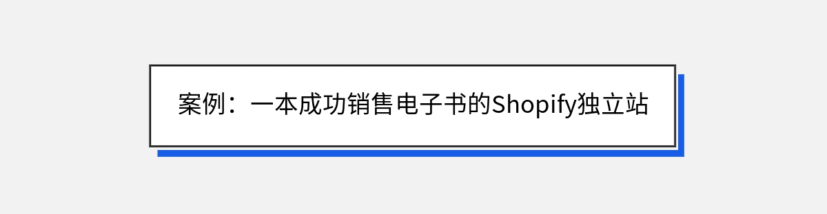 案例：一本成功销售电子书的Shopify独立站