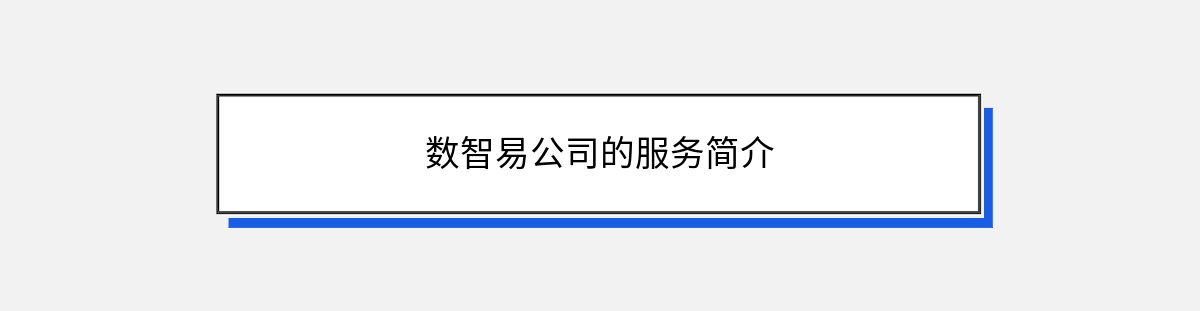 数智易公司的服务简介