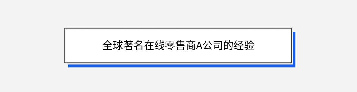 全球著名在线零售商A公司的经验