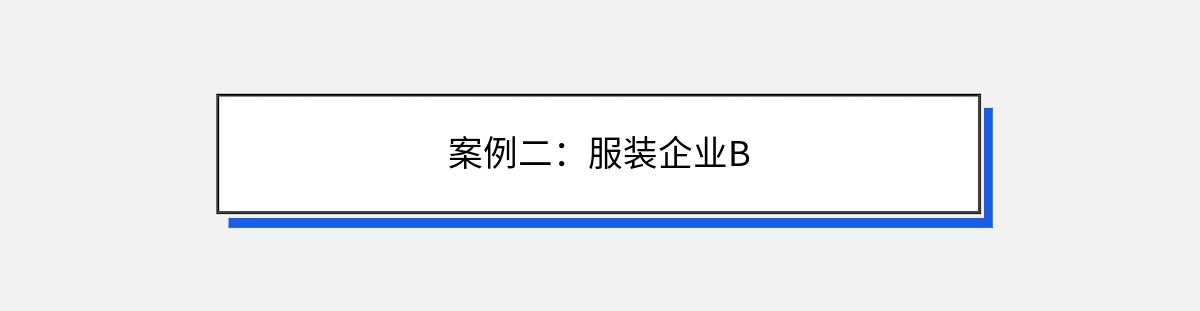 案例二：服装企业B