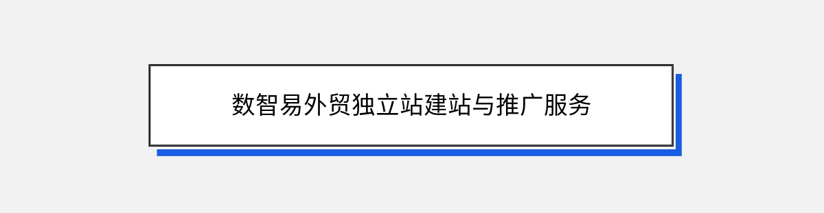 数智易外贸独立站建站与推广服务