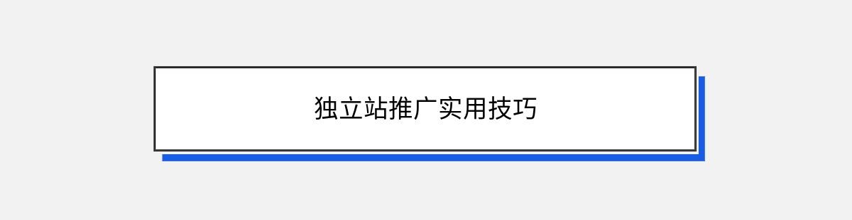 独立站推广实用技巧