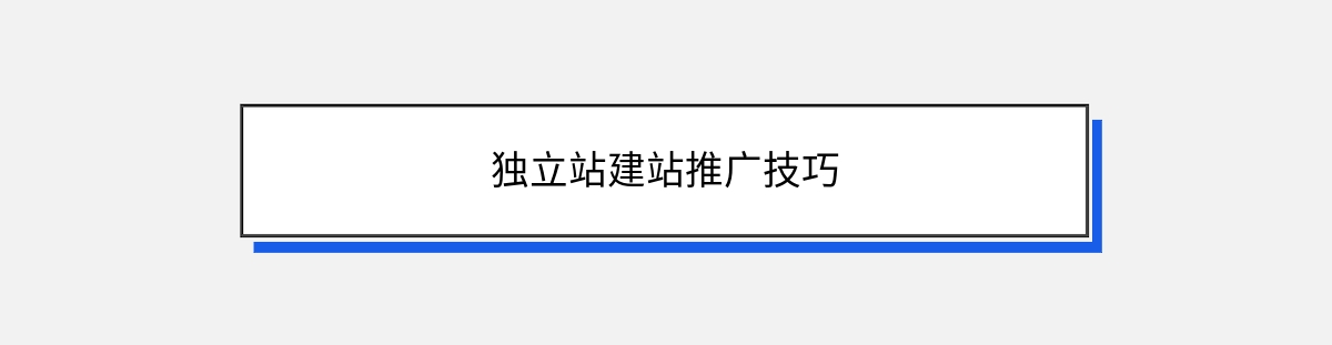 独立站建站推广技巧