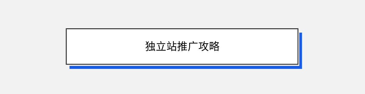 独立站推广攻略