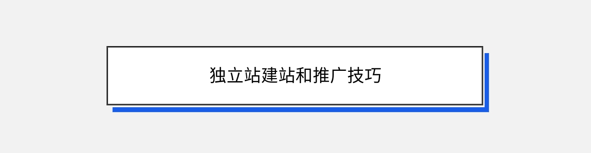 独立站建站和推广技巧