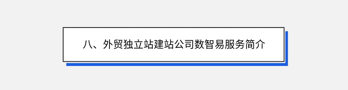 八、外贸独立站建站公司数智易服务简介