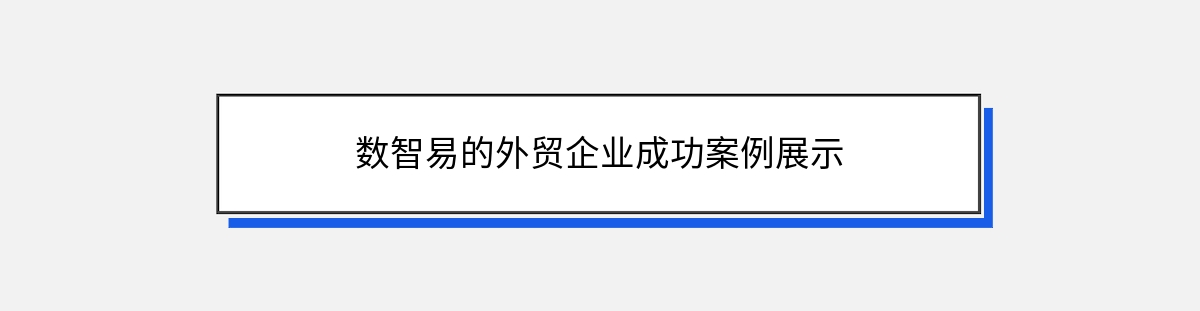 数智易的外贸企业成功案例展示