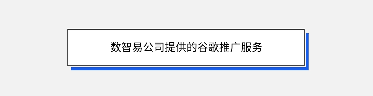 数智易公司提供的谷歌推广服务