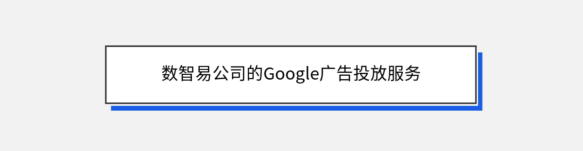 数智易公司的Google广告投放服务