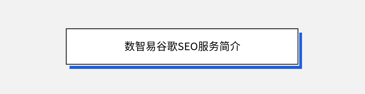 数智易谷歌SEO服务简介