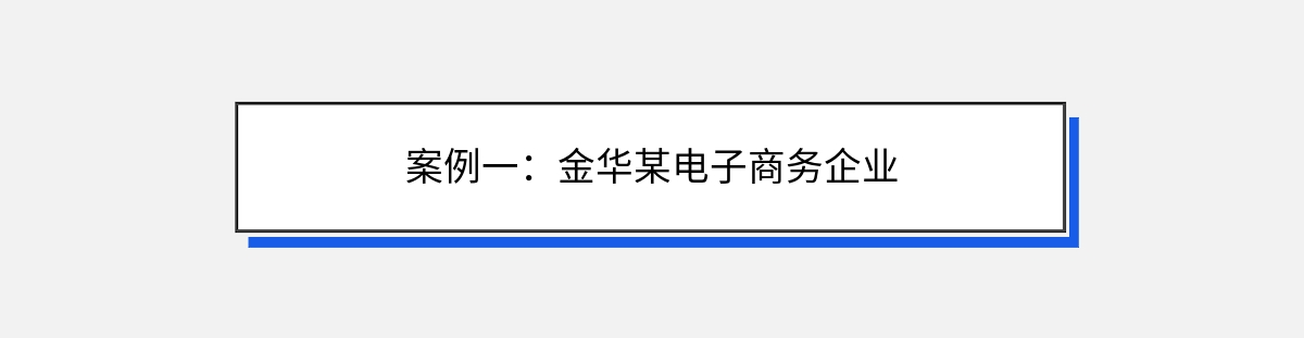 案例一：金华某电子商务企业