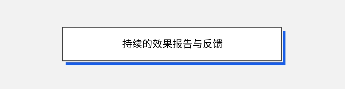 持续的效果报告与反馈