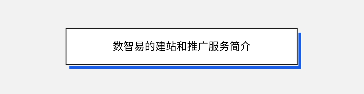 数智易的建站和推广服务简介