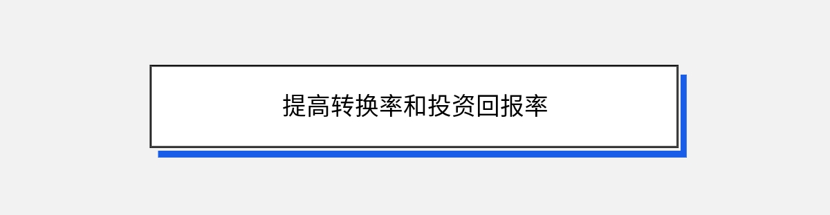 提高转换率和投资回报率