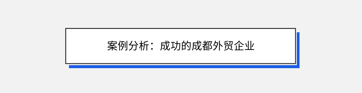 案例分析：成功的成都外贸企业