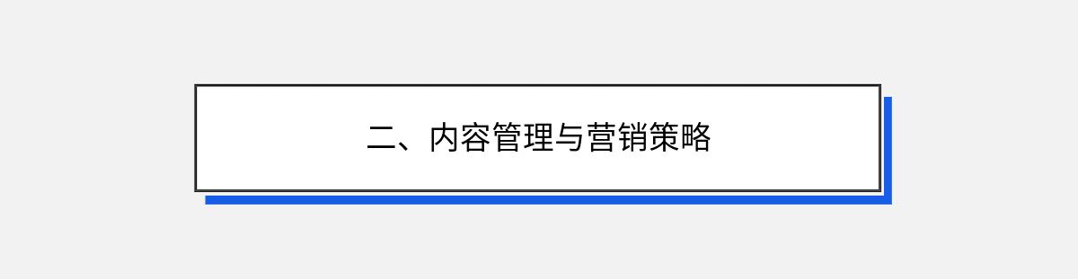 二、内容管理与营销策略