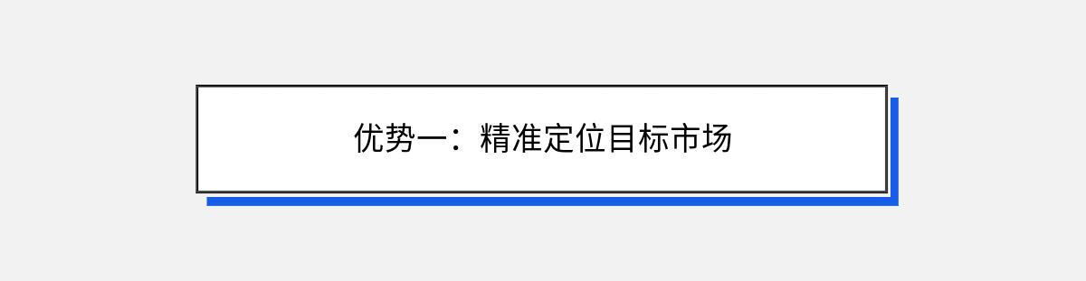 优势一：精准定位目标市场