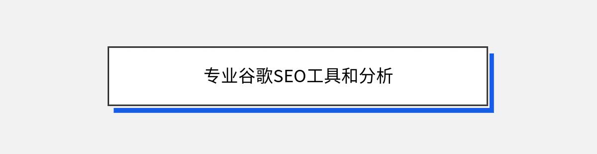 专业谷歌SEO工具和分析