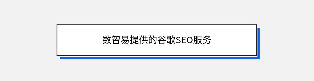 数智易提供的谷歌SEO服务