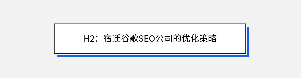 H2：宿迁谷歌SEO公司的优化策略