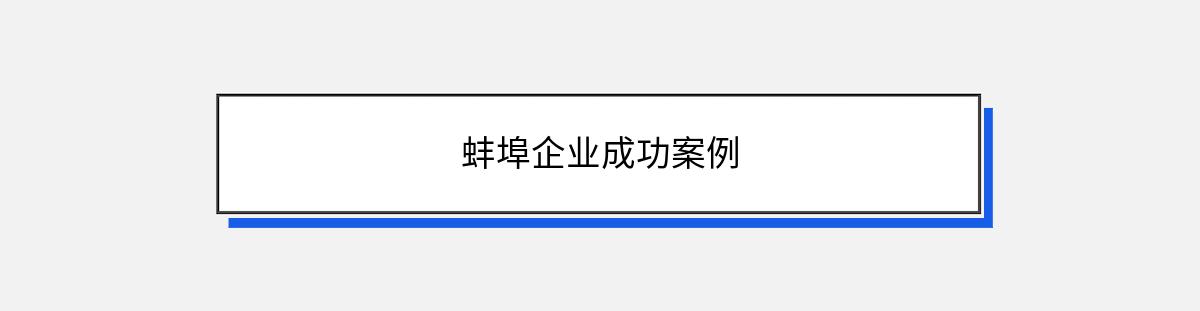 蚌埠企业成功案例