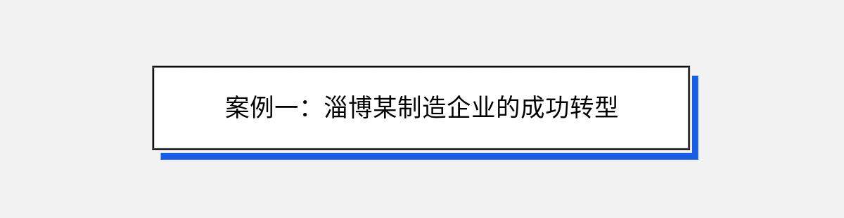 案例一：淄博某制造企业的成功转型