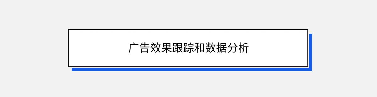 广告效果跟踪和数据分析