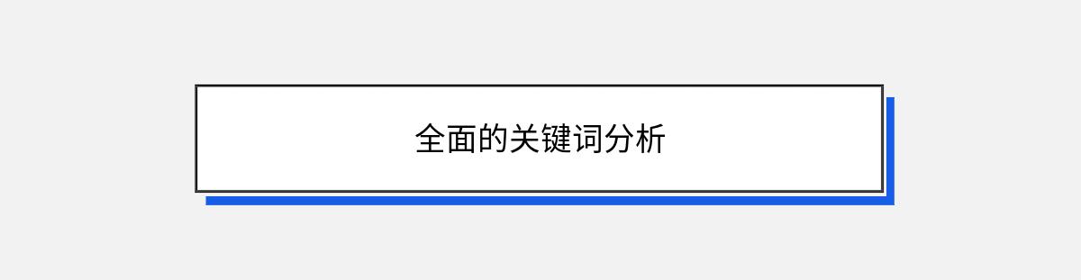 全面的关键词分析