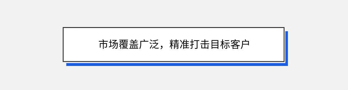 市场覆盖广泛，精准打击目标客户