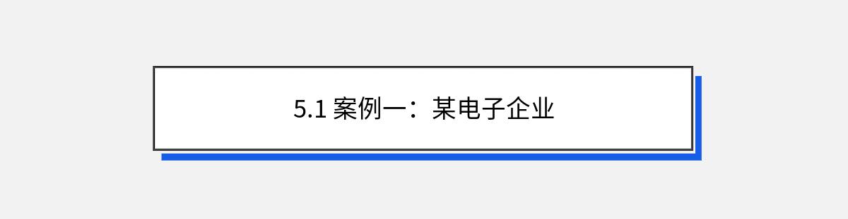 5.1 案例一：某电子企业