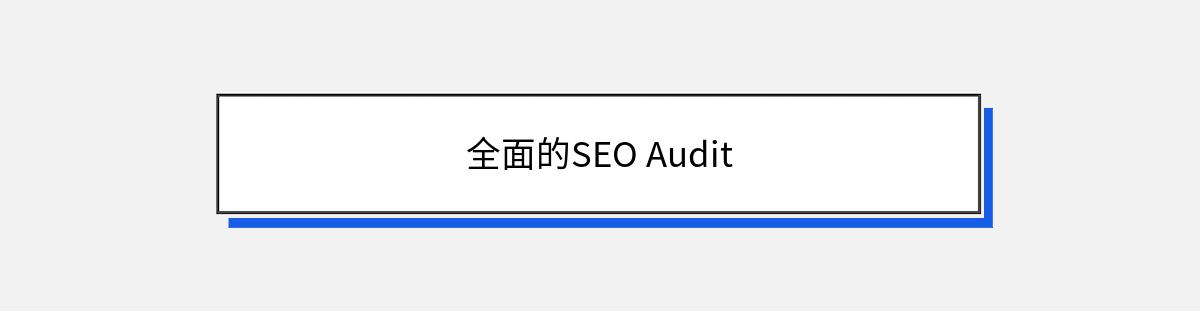 全面的SEO Audit