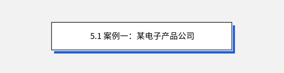 5.1 案例一：某电子产品公司