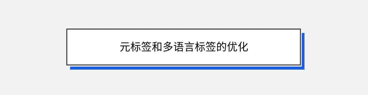 元标签和多语言标签的优化